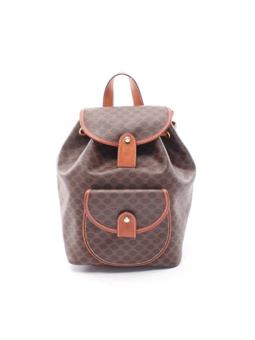 Celine Backpack Macadam Brown Canvas Leather - Picture 1 of 9